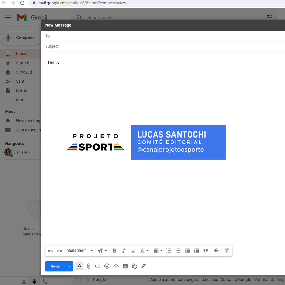 Motion graphic email signature Projeto Esporte