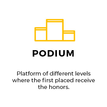 Memorial Projeto Esporte Podium: A platform of different levels where the first-placed receives the honors.